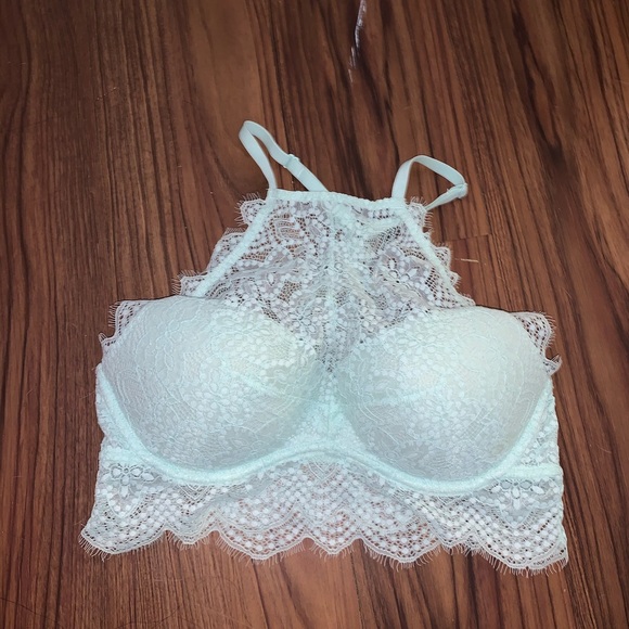 Mint green push up high neck bra - Picture 1 of 5